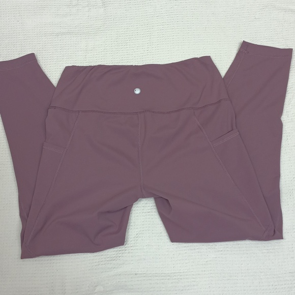 Yogalicious Lux Womens Purple Leggings / Pockets / Tummy Control sz M - Picture 2 of 7